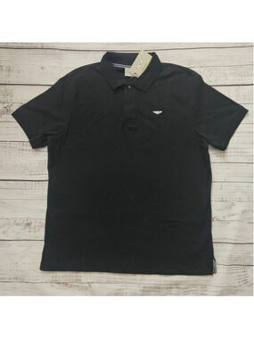 Bentley Motors Black Cotton Polo Short Sleeve Collared Metal Logo Mens XL NWT